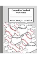 Composition Notebook Wide Ruled Lined Sheets