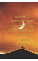 Insanity is doing the same thing, over and over again, but expecting different results.