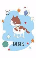 Taurus: Taurus Gifts - Undated Daily Planner - Funny Zodiac Planner Featuring a Taurus Cat - Great May Birthday Gift