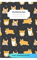 Dog Sloth Theme Wide Ruled Line Paper