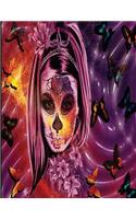 Cornell Notes XL Notebook: 8.5x11, 250 page, Extra Large Cornell Notebook: Calavera Girl with Butterflies Cover Design