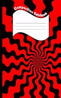 Red Black Wavy Composition Notebook