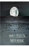 Halloween Notebook: Wide Ruled Journal for Notes - Full Moon Rising