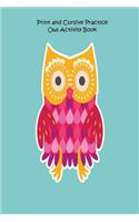 Print and Cursive Practice Owl Activity Book