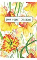 2019 Weekly Calendar: Watercolor Daffodils