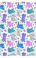 Bullet Journal Notebook Funny Cats Playing Pattern 2