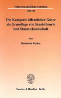 Die Kategorie Offentlicher Guter ALS Grundlage Von Staatstheorie Und Staatswissenschaft