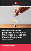 Determinantes da poupança das famílias: Um estudo de caso em Cabul, Afeganistão