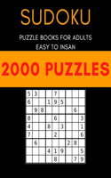 Sudoku with 2000 puzzles: Sudoku puzzle book for adults easy to insan