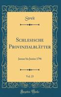 Schlesische ProvinzialblÃ¤tter, Vol. 23: Januar Bis Junius 1796 (Classic Reprint)