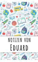 Notizen von Eduard: Liniertes Notizbuch für deinen personalisierten Vornamen
