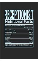 Receptionist Nutritional Facts: 6x9 dot grid notebook, 120 Pages, Composition Book and Journal, funny gift for your favorite Receptionist