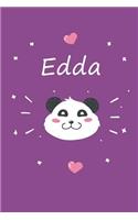 Edda: Personalisiertes Panda Tage-/Notizbuch Mit Dem Vornamen Edda Und Ganzen 100 Linierten Seiten Im 6x9 Zoll Format (Ca.Din A5). Optimal ALS Schreibheft