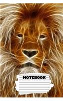 Notebook: lion notebook, lion journal, lion composition notebook, lined blank journal 145 pages 6'*9' inches
