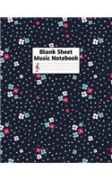 Blank Sheet Music Notebook: Easy Blank Staff Manuscript Book Large 8.5 X 11 Inches Musician Paper Wide 12 Staves Per Page for Piano, Flute, Violin, Guitar, Trumpet, Drums, Cell