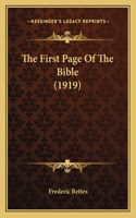 First Page Of The Bible (1919)