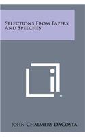 Selections from Papers and Speeches