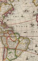 South America / North America Vintage Map Field Journal Notebook, 50 pages/25 sheets, 4x6