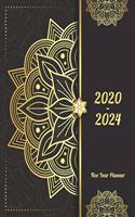 2020-2024 Five Year Planner: Fortunate Flower 5 Year Planner Calendar Book 2020-2024 Size 8.5 x 11 Inch, 60 Months Calendar, 5 Year Appointment Calendar, Business Planners, Agen