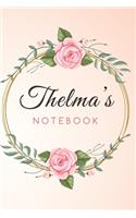 THELMA'S Customized Floral Notebook / Journal 6x9 Ruled Lined 120 Pages School Degree Student Graduation university