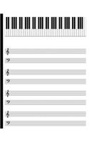 Piano Keys and Music Composition Staffs