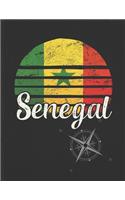 Senegal: Senegalese Vintage Flag Personalized Retro Gift Idea for Coworker Friend or Boss Planner Daily Weekly Monthly Undated Calendar Organizer Journal