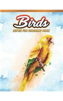 Birds Super Fun Coloring Book: Bird Lovers Coloring Book with 45 Gorgeous Peacocks, Hummingbirds, Parrots, Flamingos, Robins, Eagles, Owls Bird Designs and More! - Relaxing Bird C