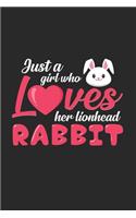 A girl who loves her lionhead rabbit