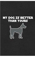 My Dog Is Better Than Yours A5 Lined Notebook: Funny Graphic Dog Blank Journal For Pet Dog Paw. Unique Student Teacher Scrapbook/ Composition Great For Home School Writing