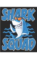 Shark Squad: Lover Funny Cute Birthday Party Ocean Composition Notebook 100 Wide Ruled Pages Journal Diary