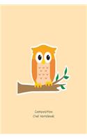 Composition Owl Notebook: Blank Creative Writing College Ruled Activity Book Gift For Kids