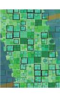Notebook: 8.5 X 11, 120 Pages, College-Ruled, Green Squares