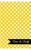 Notes & Stuff Lined Notebook With Sunflower Yellow Polka Dot Pattern Cover