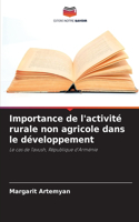 Importance de l'activité rurale non agricole dans le développement