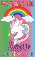 Valentines Day unicorn coloring book