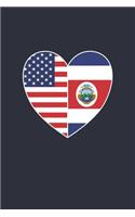 American Costa Rican Flag Notebook - USA Costa Rica Journal - Costa Rica Fourth of July Gift