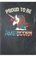 Proud to be Americorn: Lined Journal Lined Notebook 6x9 110 Pages Ruled