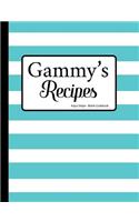 Gammy's Recipes Aqua Stripe Blank Cookbook