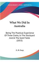 What We Did In Australia: Being The Practical Experience Of Three Clerks, In The Stockyard And At The Gold Fields (1853)