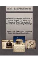 Hyman Radzanower, Petitioner, V. Touche, Ross & Co., et al. U.S. Supreme Court Transcript of Record with Supporting Pleadings