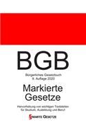 BGB, Bürgerliches Gesetzbuch, Smarte Gesetze, Markierte Gesetze: Hervorhebung von wichtigen Textstellen für Studium, Ausbildung und Beruf(9 Auflage 2020)
