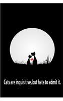 Cats are inquisitive, but hate to admit it.: Blank Lined Journal Notebook, 125 Pages, Soft Matte Cover, 6 x 9 In