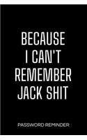 Because I Can't Remember Jack Shit Password Reminder