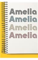 Name Amelia Notebook Cute Birthday Gift Born First Given Name Pride Amelia