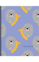My Notebook: Primary Composition Notebook - Blank Lined handwriting notebook practice calligraphy 8.5 x 11 100 writing pages - Cute Animal Cover Seal