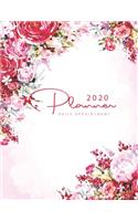 2020 Daily Appointment Book: Red Floral Watercolor - 365 Days with Times Daily and Hourly W/ To Do List Schedule Agenda Logbook - 2020 Diaries Appointment Book for Salons, Spas,(8 Weekly Appointment Book 2020 Daily and Hourly)