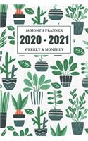 2020-2021 Monthly Planner: Appointment schedule for time management about 18 month pocket planner January 2020 - June 2021 with Green Cactus cover