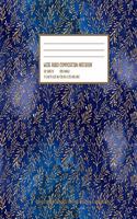 Blue & Gold Sparkle Composition Notebook