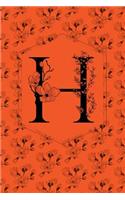 Floral Monogram Journal/Notebook - H