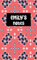 Emily's Notes: Coral Personalised College Ruled Notebook